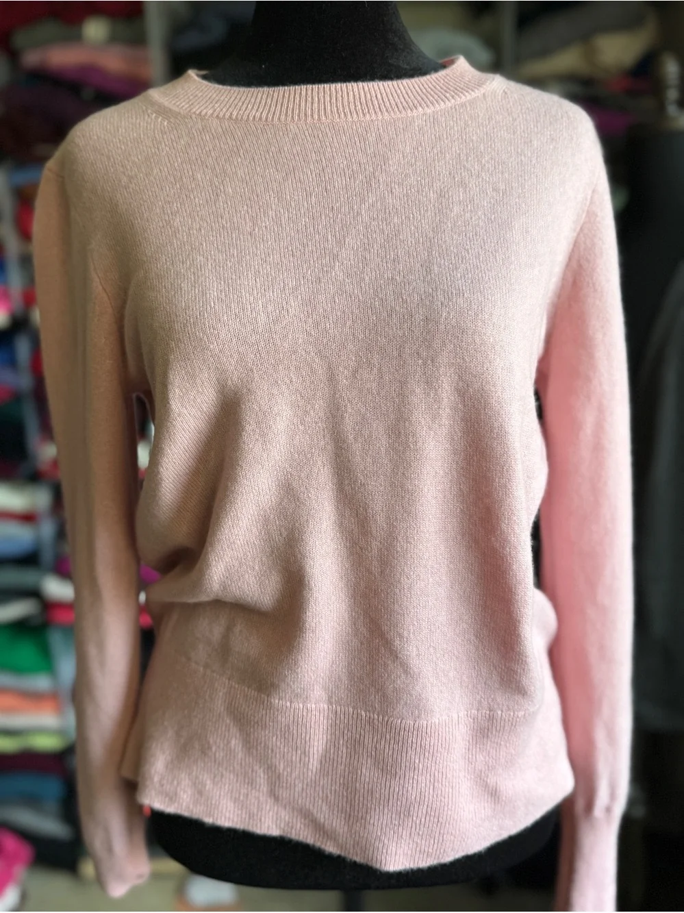 J. Crew Pale Pink Crewneck Cashmere Sweater